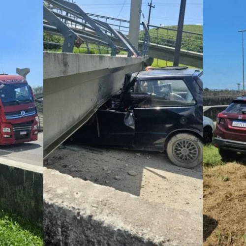 Desabamento de passarela na BR-116 mata motorista e interdita totalmente a Rodovia em Magé (RJ)