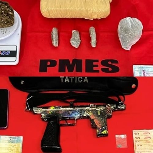 PM apreende submetralhadora e prende dois homens em Cachoeiro