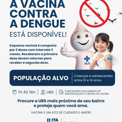 Vacina contra dengue já está disponível para público de 10 a 14 anos em Itaperuna (RJ)
