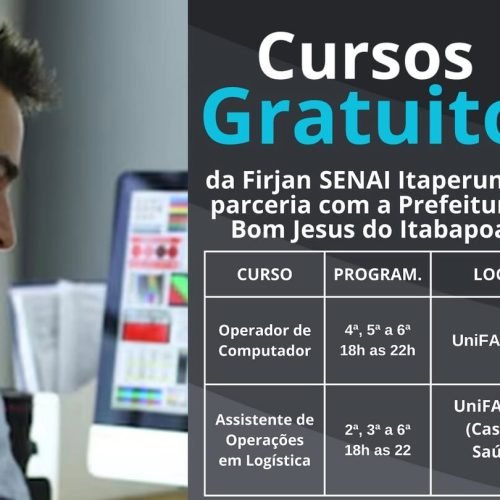 Bom Jesus do Itabapoana abre inscrições para cursos gratuitos em parceria com SENAI e FAMESC