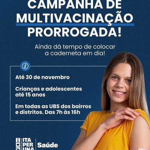 Campanha de multivacinação é prorrogada em Itaperuna até 30 de Novembro
