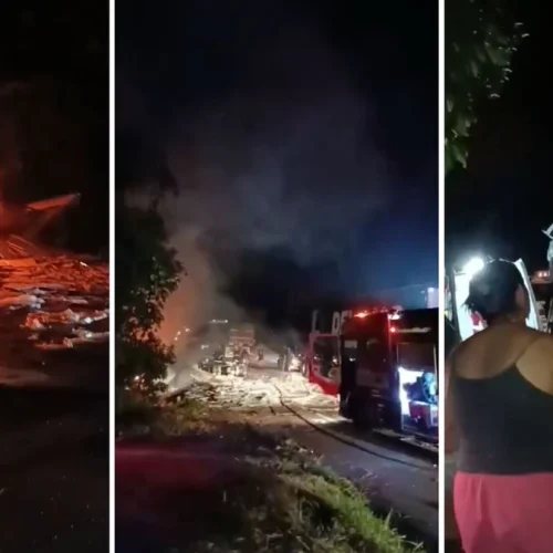 Carreta pega fogo em grave acidente com ferido e interdição parcial da BR 101 no ES