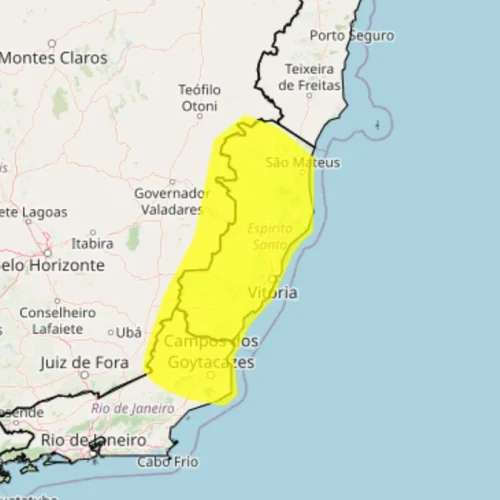 Alerta de chuva e ventos fortes para todo o Espírito Santo